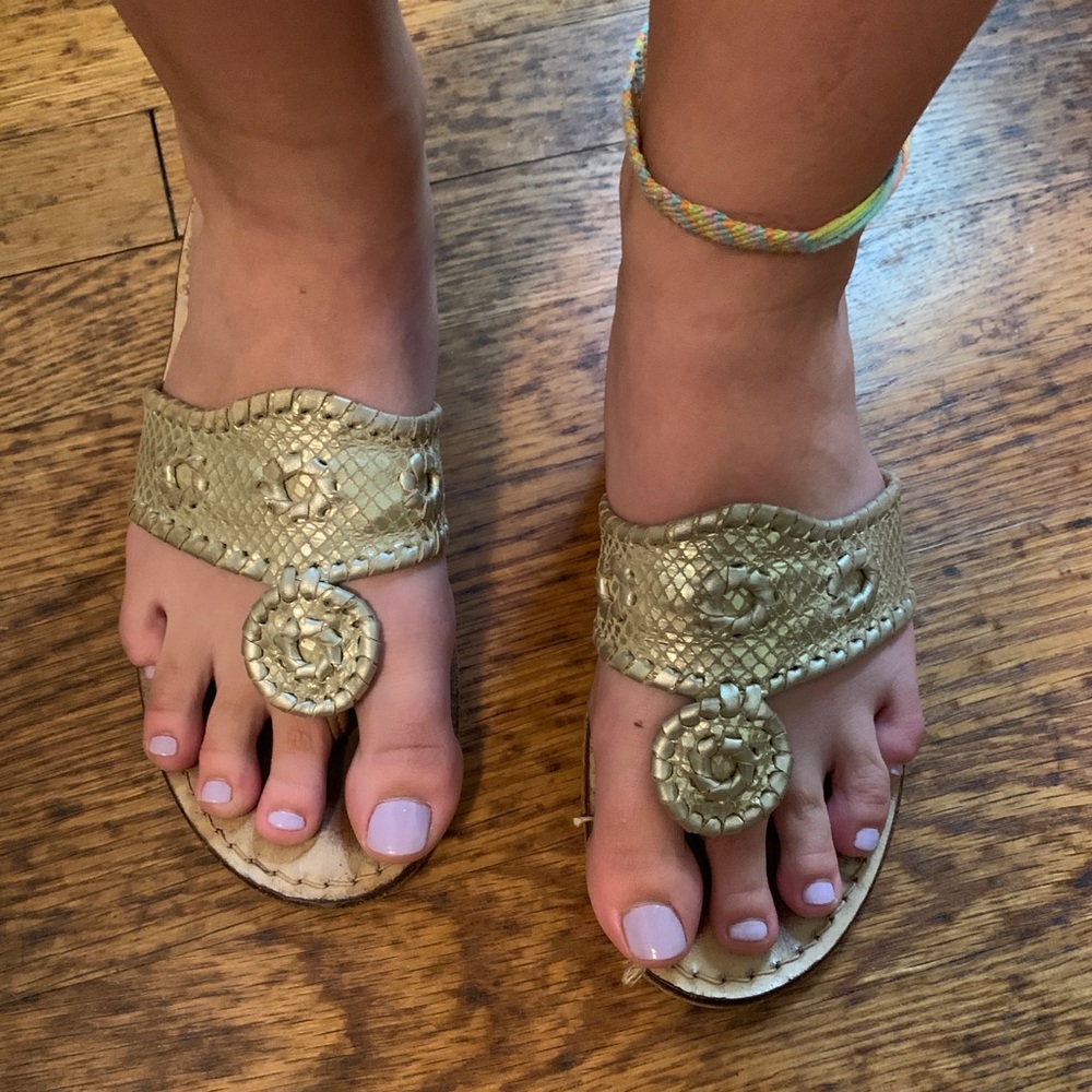 Jack Rogers platinum snakeskin